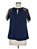 Papermoon 100% Polyester Blue Short Sleeve Blouse Size M - photo 1