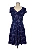 Leota Polka Dots Blue Casual Dress Size M (petite) - photo 1