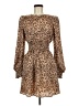 Glam 100% Polyester Animal Print Brown Cocktail Dress Size M - photo 1