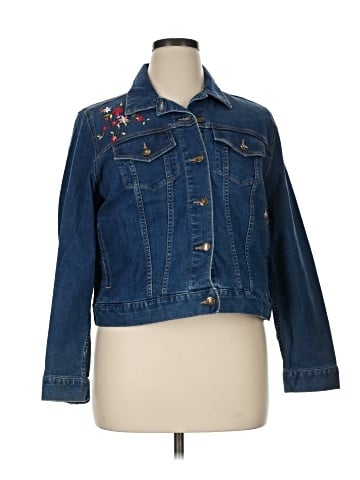 Woman Within Denim Jacket (view 1)