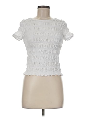 Madewell Smocked Short-Sleeve Top (view 1)