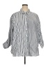 Gloria Vanderbilt 100% Cotton Stripes Silver 3/4 Sleeve Button-Down Shirt Size 2X - photo 1
