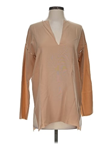 Vince. Long Sleeve Silk Top (view 1)