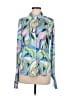 Boston Proper Print Blue Long Sleeve Blouse Size 8 - photo 1
