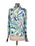 Boston Proper Print Blue Long Sleeve Blouse Size 8 - photo 2