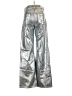 Zara 100% Baumwolle Metallic Silver Casual Pants Size 2 - photo 2