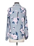 Candie's 100% Polyester Floral Blue Long Sleeve Blouse Size S - photo 2