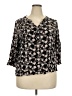 Monday Fun 100% Rayon Black 3/4 Sleeve Blouse Size 2X - photo 1