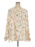 Joan Rivers 100% Polyester Floral Ivory Long Sleeve Blouse Size 3X - photo 1