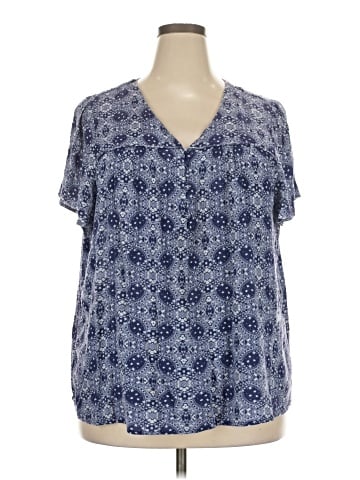 Skies Are Blue Short Sleeve Blouse (view 1)