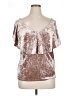 Cable & Gauge Metallic Brown Pink Short Sleeve Top Size XL - photo 1