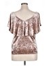 Cable & Gauge Metallic Brown Pink Short Sleeve Top Size XL - photo 2