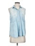 Cloth & Stone 100% Lyocell Blue Sleeveless Button-Down Shirt Size S - photo 1