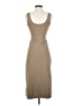 Open Edit Solid Tan Casual Dress Size S - photo 2