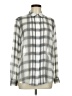 Foxcroft 100% Polyester Plaid Silver Long Sleeve Blouse Size 6 - photo 1