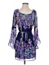 Pink Owl 100% Polyester Floral Blue Cocktail Dress Size S - photo 1