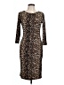 Yelete Animal Print Brown Cocktail Dress Size L - photo 1