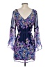 Pink Owl 100% Polyester Floral Blue Cocktail Dress Size S - photo 2
