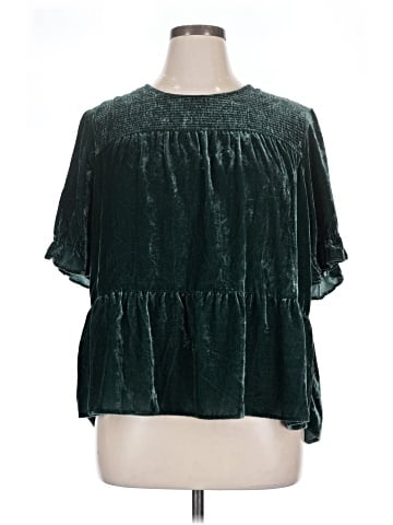 Madewell Velvet Smocked-Yoke Tiered Top (view 1)