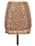 GRAFFITI 100% Nylon Metallic Gold Casual Skirt Size S - photo 1