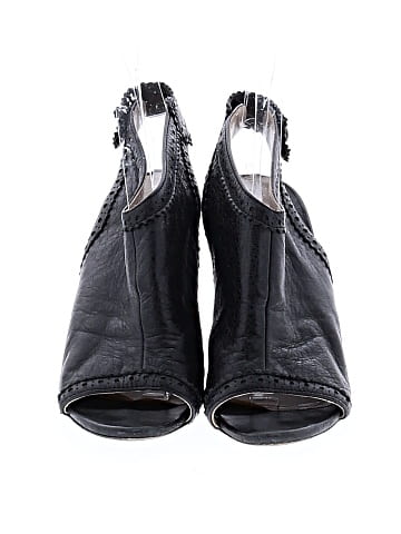 Balenciaga Leather Peep Toe Wedges (view 2)
