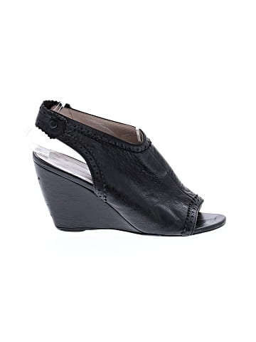 Balenciaga Leather Peep Toe Wedges (view 1)