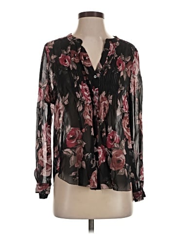 Joie Long Sleeve Silk Top (view 1)