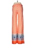 White Mark Print Orange Casual Pants Size M - photo 2
