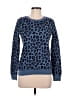 Liz Claiborne 100% Cotton Animal Print Blue Pullover Sweater Size M - photo 1