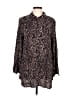 Soft Surroundings 100% Viscose Animal Print Black Long Sleeve Blouse Size M - photo 1
