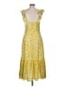 BCBGeneration Paisley Yellow Casual Dress Size M - photo 2