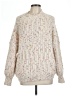 Pol 100% Polyester Tweed Ivory Pullover Sweater Size L - photo 1
