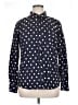 Merona 100% Cotton Polka Dots Blue Long Sleeve Button-Down Shirt Size XL - photo 1