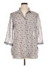 Attention 100% Polyester Stars Silver 3/4 Sleeve Blouse Size XL - photo 1