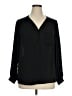 Pleione 100% Polyester Black Long Sleeve Blouse Size XL - photo 1