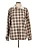 Lioness Plaid Brown Long Sleeve Blouse Size L - photo 1