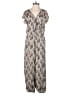 Angie 100% Rayon Chevron-herringbone Ivory Jumpsuit Size M - photo 1
