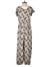 Angie 100% Rayon Chevron-herringbone Ivory Jumpsuit Size M - photo 2