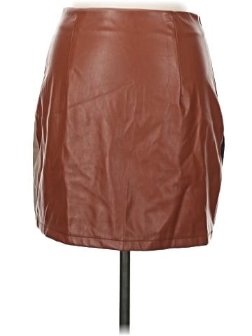 PrettyLittleThing Faux Leather Skirt (view 2)
