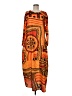 Assorted Brands Print Orange Casual Dress Size M - photo 1