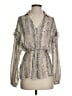 MNG Suit 100% Polyester Silver Long Sleeve Blouse Size 4 - photo 1