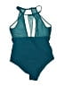 Unbranded Solid Teal One Piece Swimsuit Size 16 - photo 2
