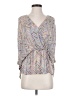 Parker Chevron-herringbone Pink Gray 3/4 Sleeve Blouse Size XS - photo 1
