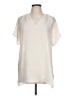 Old Navy 100% Polyester Ivory Short Sleeve Blouse Size L (tall) - photo 1