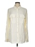 L.L.Bean 100% Tencel Color Block Ivory Long Sleeve Button-Down Shirt Size M - photo 1
