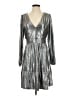 Ann Taylor LOFT Metallic Silver Cocktail Dress Size 4 - photo 1