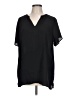 Old Navy 100% Polyester Black Short Sleeve Blouse Size L (tall) - photo 1