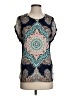 DR2 100% Polyester Paisley Teal Short Sleeve T-Shirt Size S - photo 1