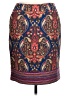 Merona 100% Polyester Paisley Blue Casual Skirt Size 10 - photo 1
