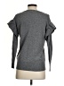 Line & Dot Gray Long Sleeve Top Size S - photo 2